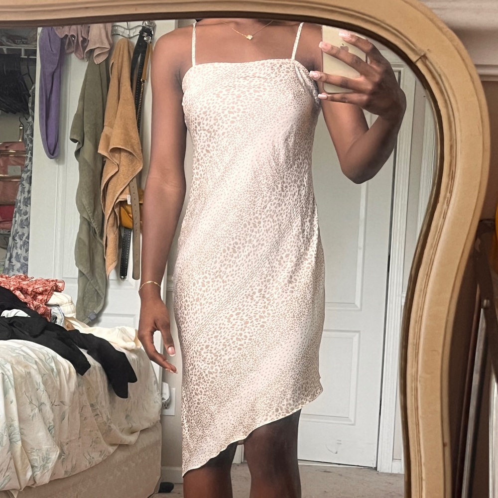 Leopard print silk dress